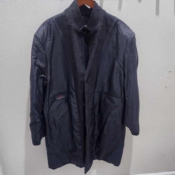 Giorgio Armani Charcoal Gray Wool Overcoat Trench Coat Long Sz 50R - Picture 6 of 8